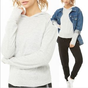 Marled gray hooded top hoodie